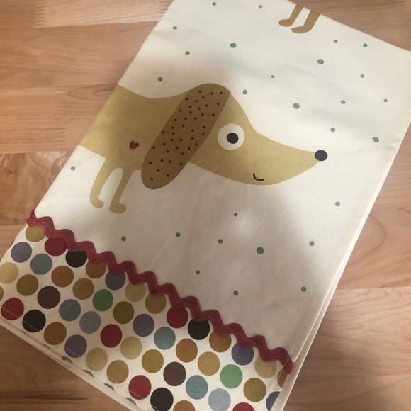 NEW Wiener Dog and Polka Dot 100% Cotton Large Tea Towel Finely Crafted - Picture 2 of 8